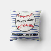 ベースボールオンブルーストライプネームスポーツボーイズルーム クッション (裏面)