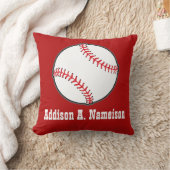 ベースボールオンレッドネームスポーツルームボーイズ装飾用クッション クッション (ブランケット)