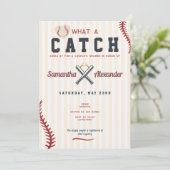 ベースボールカップル婚約パーティウェディングシャワー 招待状 (スタンド正面)