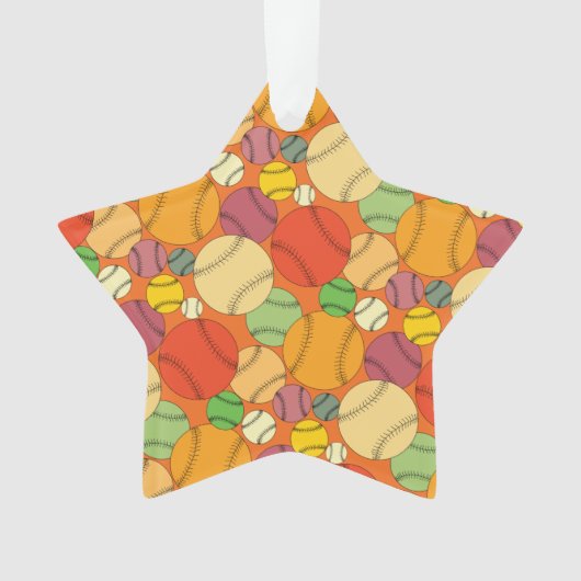 ベースボールカラフルパターン オーナメント (正面)