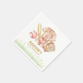 ベースボールガール誕生日 パーソナライズされた スタンダードカクテルナプキン (角)