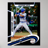 ベースボールキープサキーズインビリーブルーブラックカスタム ポスター (正面)