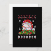 ベースボールサンタ帽の鹿の野球選手ダサいクリスマスツリー 招待状 (正面/裏面)