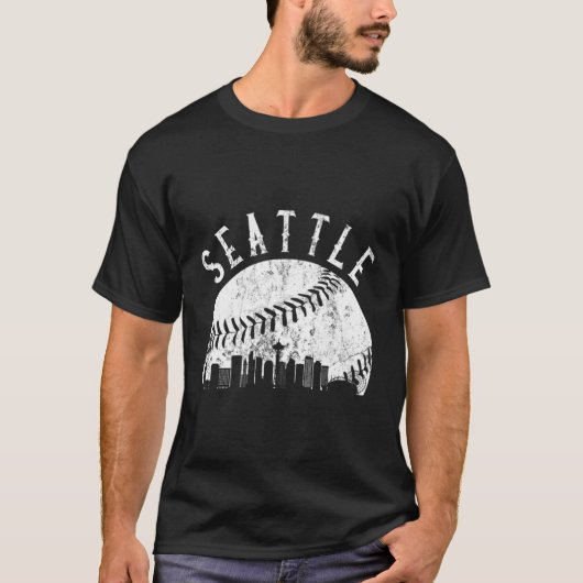 ベースボールシアトルワシントンスカイライン Tシャツ (正面)