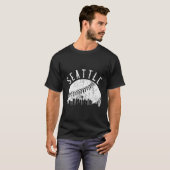 ベースボールシアトルワシントンスカイライン Tシャツ (正面フル)