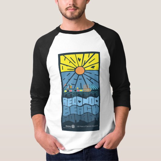 ベースボールジャージースタイルレドンドビーチロータリーシャツ Tシャツ (正面)