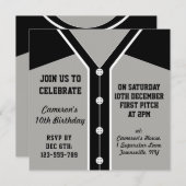 ベースボールジャージーテーマのパーティー招待状テンプレート 招待状 (正面/裏面)