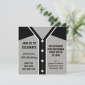 ベースボールジャージーテーマのパーティー招待状テンプレート 招待状 (スタンド正面)