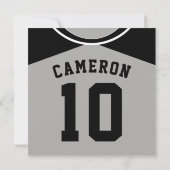 ベースボールジャージーテーマのパーティー招待状テンプレート 招待状 (裏面)