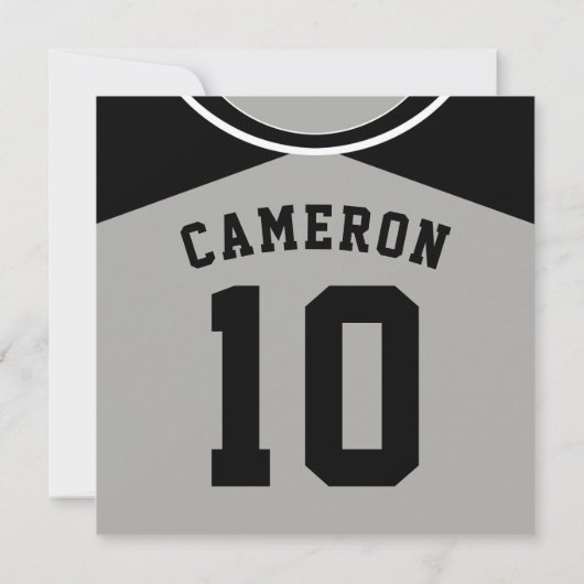 ベースボールジャージーテーマのパーティー招待状テンプレート 招待状 (裏面)