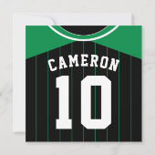 ベースボールジャージーテーマのパーティー招待状テンプレート 招待状 (裏面)