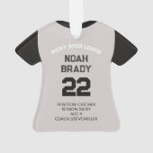 ベースボールジャージープレーヤー統計ブラックグレーキープサウ オーナメント (裏面)