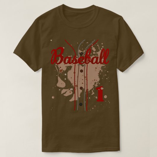 ベースボールジャージー第1番野球制服ダーティーフ Tシャツ (デザイン正面)