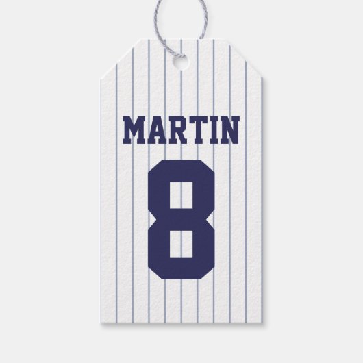 ベースボールジャージー – スポーツテーマ誕生日パーティー ギフトタグ (正面)