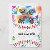 ベースボールスケートボードのカラフルなパーティー 招待状 (裏面)