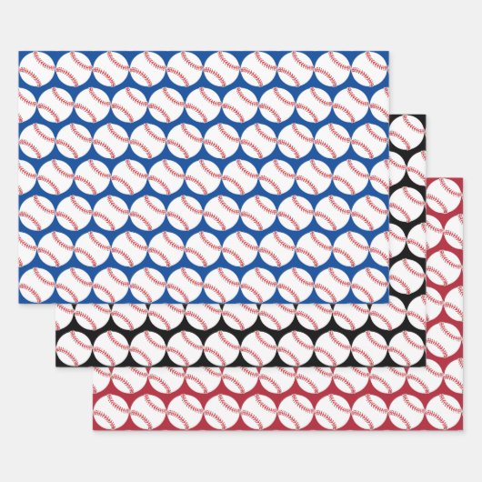 ベースボールスポーツデザインラッピング紙セット ラッピングペーパーシート (セット)