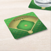 ベースボールダイヤモンドデザイン紙コースター スクエアペーパーコースター (アングル)