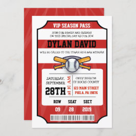 ベースボールチケット バー バット ミツバ祭 招待状