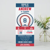 ベースボールチケット ルーキーオブザイヤー誕生日 招待状 (スタンド正面)