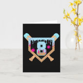 ベースボールドリップアイスクリームドリッピング8歳8歳誕生日少年 カード (黄色い花)