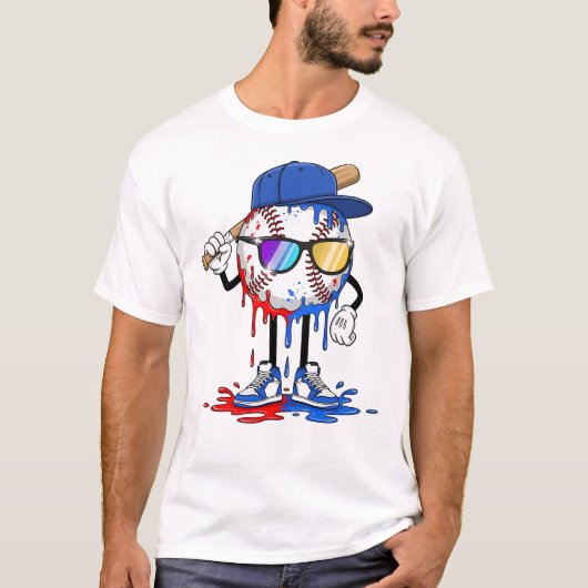 ベースボールドリップアイスクリーム Tシャツ (正面)