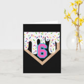 ベースボールドリップ6th誕生日ホームプレートボーイズ青少年6 カード (黄色い花)