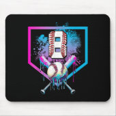 ベースボールドリップ8th誕生日ホームプレートボーイズ青少年8 マウスパッド (正面)