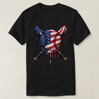 ベースボールドリップ アメリカ国旗 | ドリップ ベースボール スポーツ Tシャツ