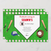 ベースボールバースデーパーティーホームプレートサンキューカード サンキューカード (正面/裏面)