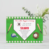 ベースボールバースデーパーティーホームプレート招待状 招待状 (スタンド正面)