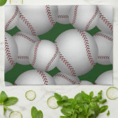 ベースボールパターン キッチンタオル (折り畳み)