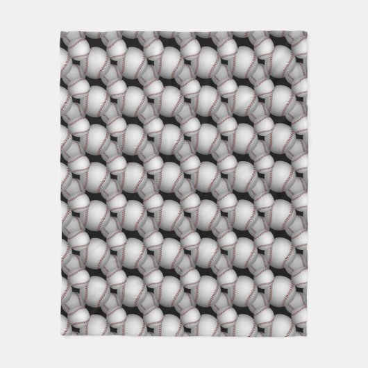 ベースボールパターン フリースブランケット (正面)