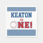 ベースボールファースト誕生日カスタムナプキンス スタンダードカクテルナプキン (正面)