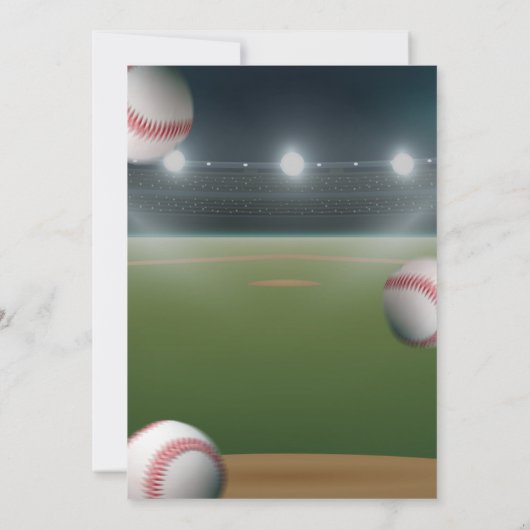 ベースボールブルーユーイン10代の若者ボーイ誕生日 招待状 (裏面)