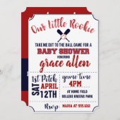 ベースボールベイビーシャワーのご招待 招待状 (正面/裏面)