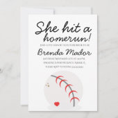 ベースボールホームランスポーツ恋人ブライダルシャワー 招待状 (正面)