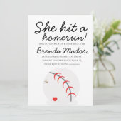 ベースボールホームランスポーツ恋人ブライダルシャワー 招待状 (スタンド正面)