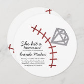 ベースボールホームランダイアモンドジェムブライダルシャワー招待状 セーブザデート (正面/裏面)