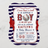 ベースボールボーイズベビーシャワー招待状 招待状 (正面/裏面)