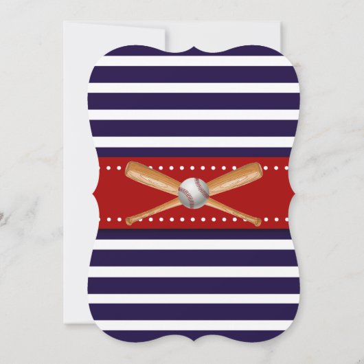 ベースボールボーイズベビーシャワー招待状 招待状 (裏面)