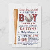 ベースボールボーイズベビーシャワー招待状 招待状 (正面)