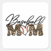 ベースボールマムヒョウデザイン スクエアシール (正面)