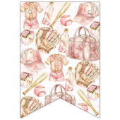 ベースボールラグジュアリーガール誕生日 バンティングフラッグ (第1の旗)