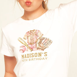 ベースボールラグジュアリー誕生日バラ&金ゴールド Tシャツ