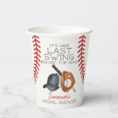 ベースボールラストスイングホーム走ブライダルシャワーデコール 紙コップ (裏面)