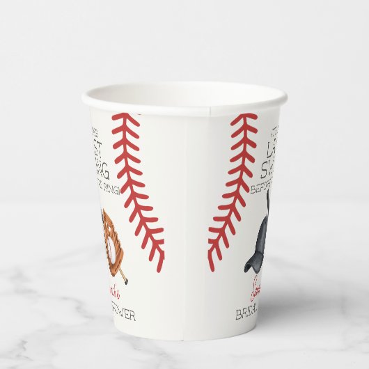 ベースボールラストスイングホーム走ブライダルシャワーデコール 紙コップ (右)