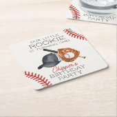 ベースボールリトルルーキーホーム走誕生日 スクエアペーパーコースター (アングル)