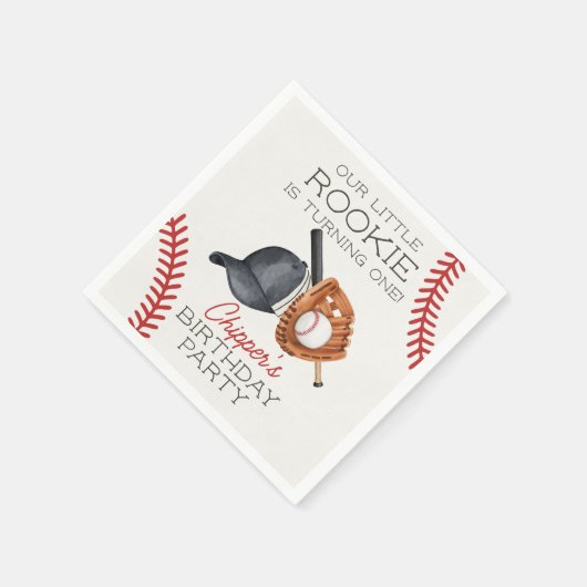 ベースボールリトルルーキーホーム走誕生日 スタンダードカクテルナプキン (角)