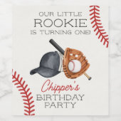ベースボールリトルルーキーホーム走誕生日 ワインラベル (シングルラベル)