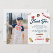 ベースボールルーキーボーイズ誕生日サンキューカード 招待状 (正面)